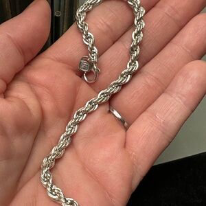 Elegant Silver Rope Chain Bracelet. 999 Sterling USA